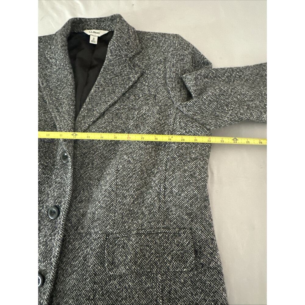Vintage L.L .Bean Wool Cashmere Gray Tweed Jacket Coat Size 18R - Picture 4 of 11
